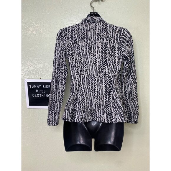 Nic+Zoe Open Front Black & Gray Cardigan Blazer Size Petite - Picture 6 of 12